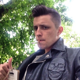 Black leather motorcycle smoke — 39
