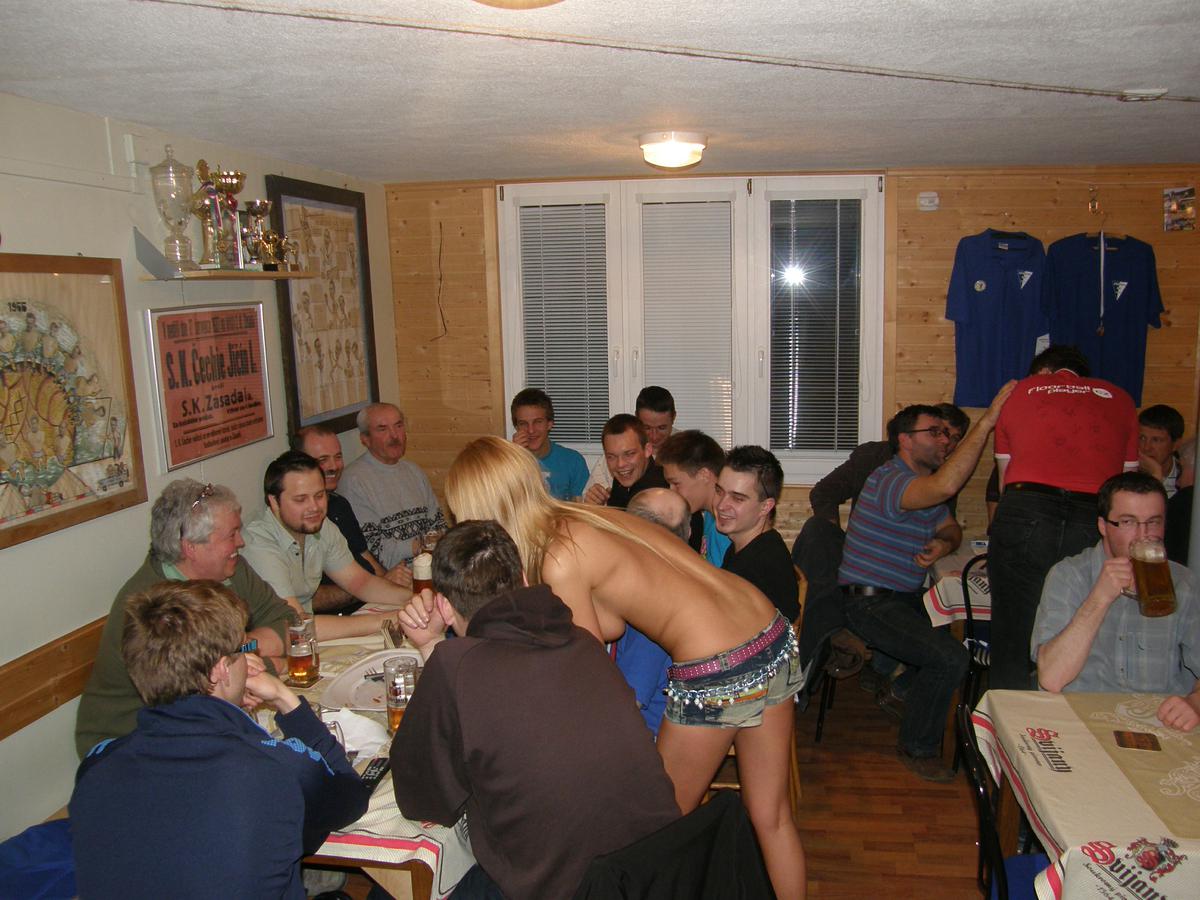 Czech Topless Waitress in Striptease Club — 55