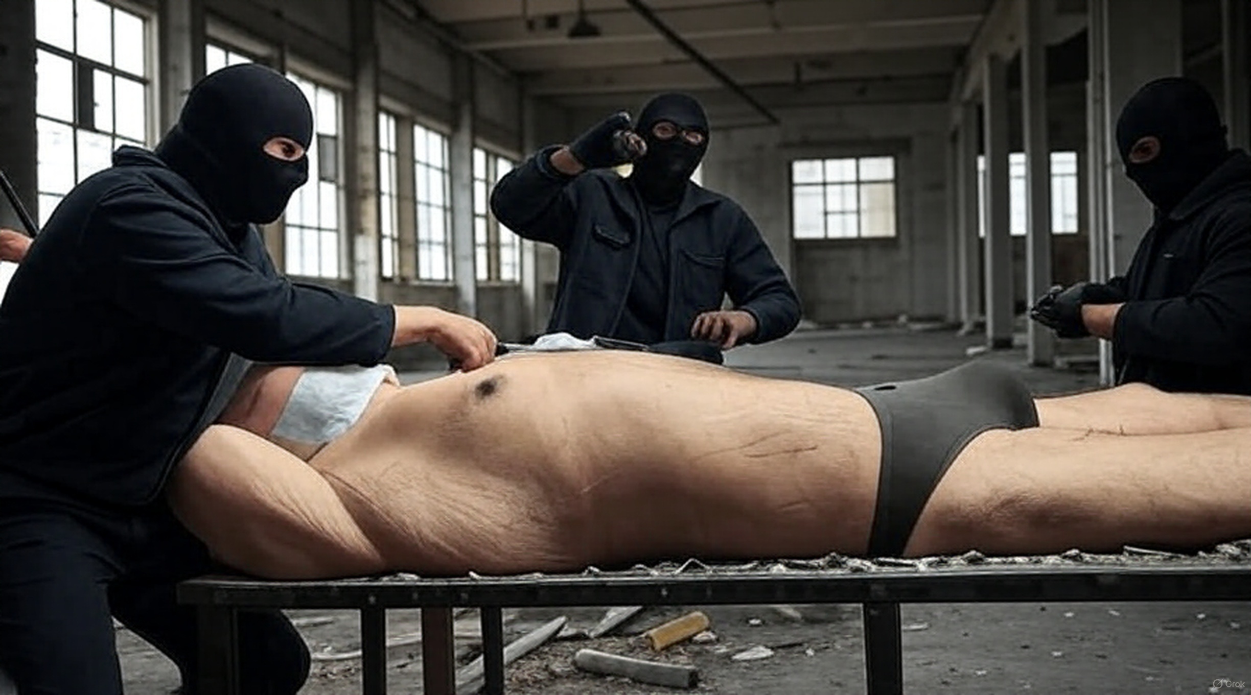 Tied up in a warehouse — 9